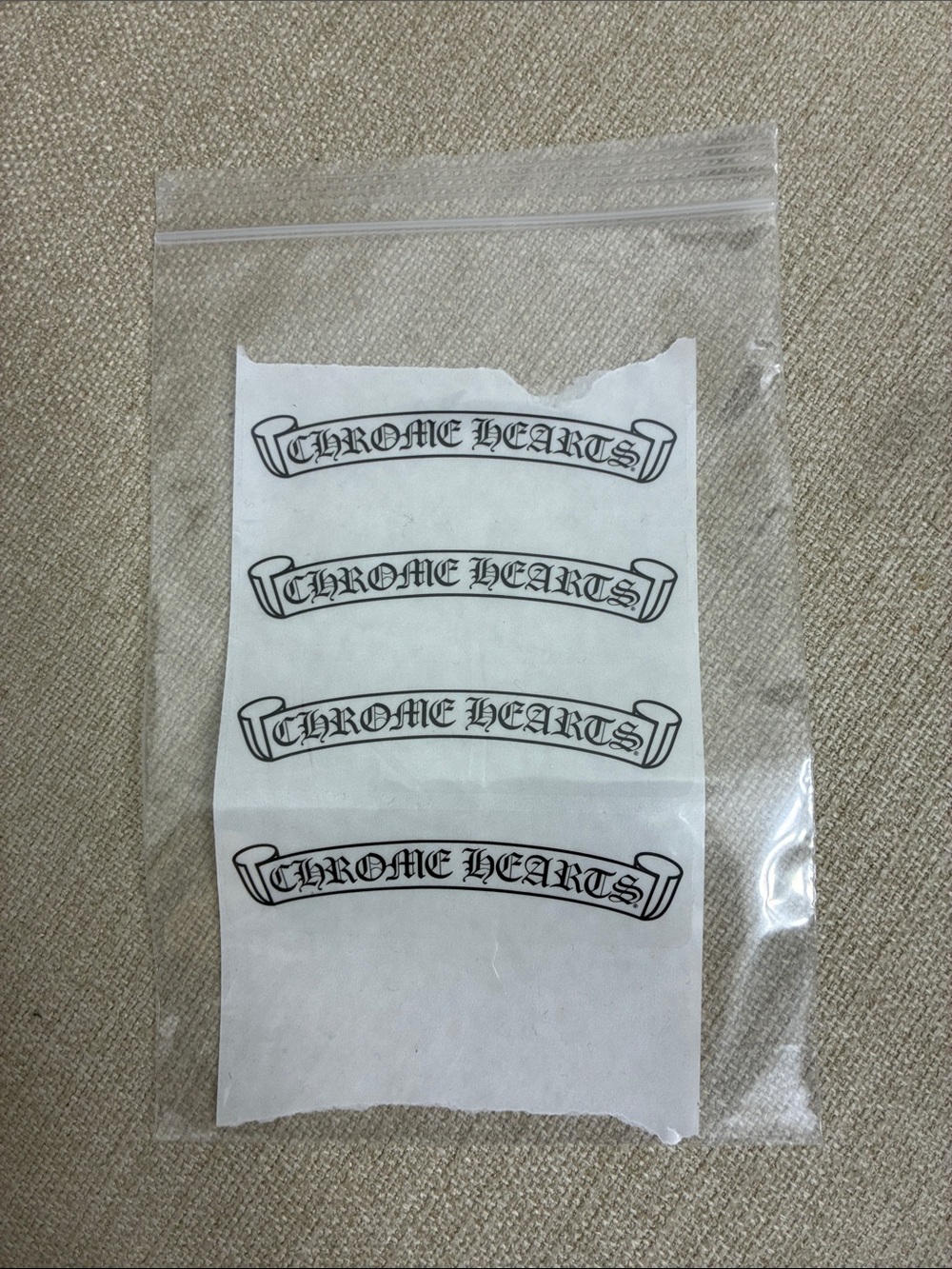 Chrome Hearts Script Sticker Sheet - Black on White
